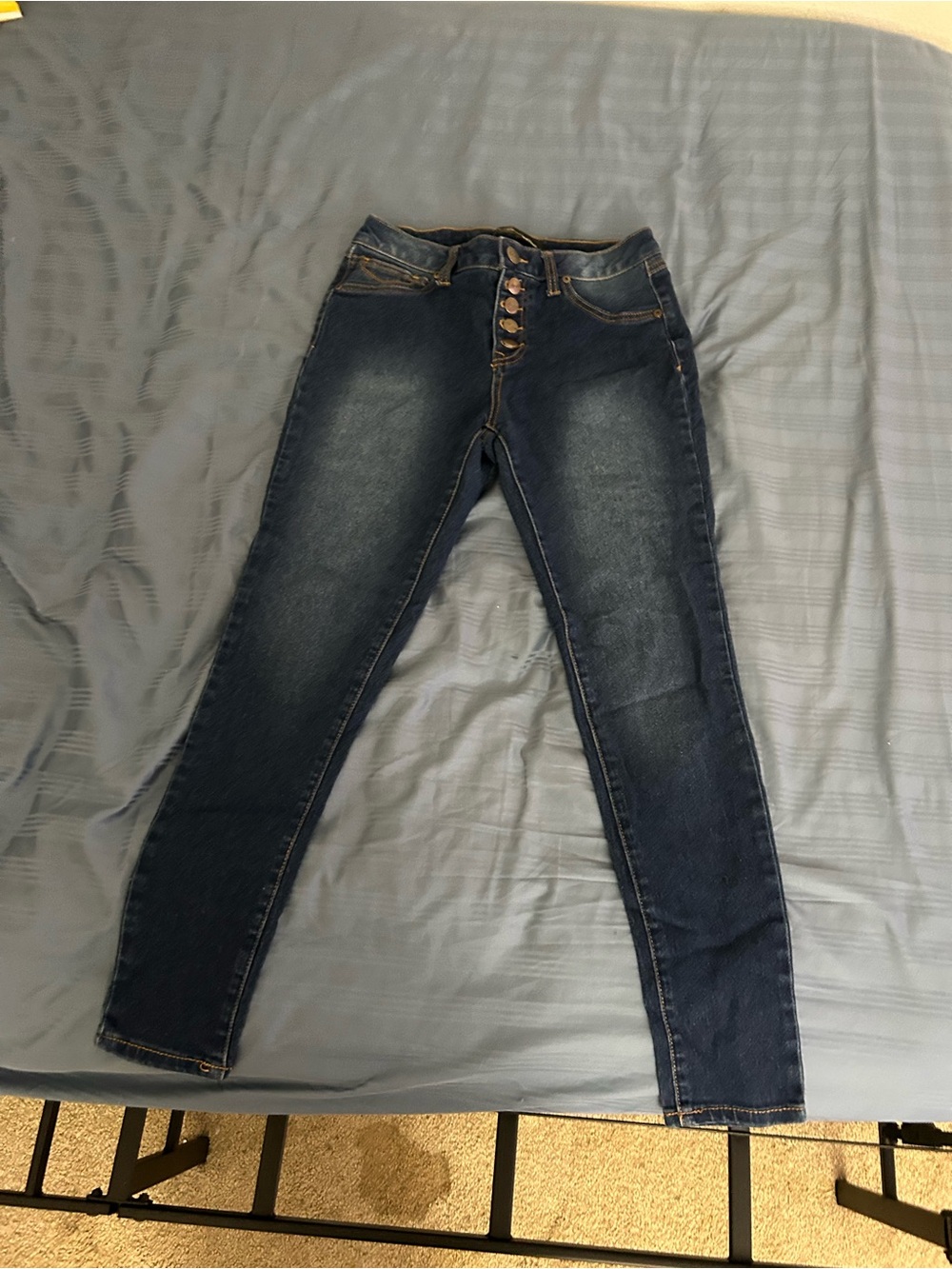 Women’s Dark Wash High-Rise Button-Fly Jeans